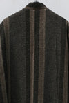 AVIVA JIFEI XUE A21-KJL Reversible Heavy Wool blend Stripe Long Kimono Coat